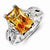 Sterling Silver Diamond and Citrine Ring