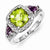 Sterling Silver Diamond and Amethyst, Peridot Ring