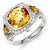 Sterling Silver Diamond and Citrine Ring
