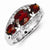 Sterling Silver Diamond and Garnet Ring
