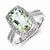 Sterling Silver Diamond and Green Quartz Ring