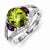 Sterling Silver Diamond and Brazilian Garnet, Peridot Ring