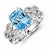 Sterling Silver Diamond and Swiss Blue Topaz Ring