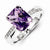 Sterling Silver Diamond and Amethyst Ring