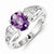 Sterling Silver Diamond and Amethyst Ring