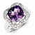Sterling Silver Diamond and Amethyst Ring
