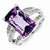 Sterling Silver Diamond and Amethyst Ring
