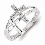 Sterling Silver Diamond Fashion Ring
