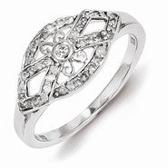 Sterling Silver Diamond Fashion Ring