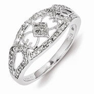 Sterling Silver Diamond Fashion Ring