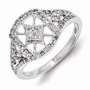 Sterling Silver Diamond Fashion Ring
