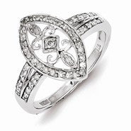 Sterling Silver Diamond Fashion Ring