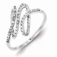 Sterling Silver and White Diamond Ring