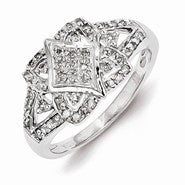 Sterling Silver Diamond Fashion Ring