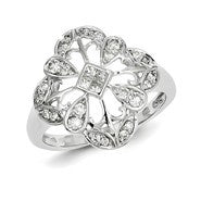 Sterling Silver Diamond Fashion Ring