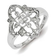 Sterling Silver Diamond Fashion Ring