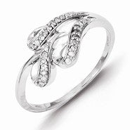 Sterling Silver Diamond Swirl Ring
