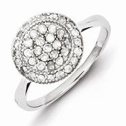 Sterling Silver Diamond Round Ring