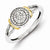 Sterling Silver & 14k Two Tone Diamond Ring