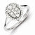Sterling Silver Diamond Oval Ring