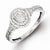 Sterling Silver Diamond Oval Ring