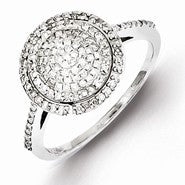 Sterling Silver Diamond Round Shaped Ring