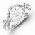 Sterling Silver & Diamond Oval Shape with Small Flower Ring