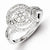 Sterling Silver w/Rhodium Plated Diamond Swirl Circle Ring