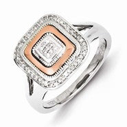 Sterling Silver & 14k Rose Gold Ring