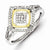Sterling Silver & 14k Two Tone Diamond Ring