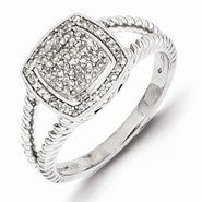 Sterling Silver Diamond Ring