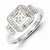 Sterling Silver Diamond Square Ring