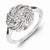 Sterling Silver Diamond Round Flower Ring