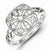 Sterling Silver w/Rhodium Plated Diamond Square Ring
