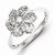 Sterling Silver & Diamond Flower Ring