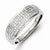 Sterling Silver Five Row Diamond Band Ring