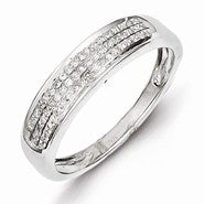 Sterling Silver Diamond Womens Wedding Band