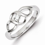 Sterling Silver with White Diamonds Ring