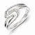 Sterling Silver w/Rhodium Plated Diamond Swirl Ring