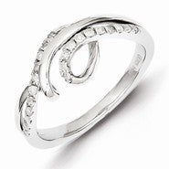 Sterling Silver w/Rhodium Plated Diamond Ring