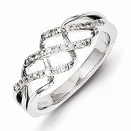 Sterling Silver Fancy Twist Diamond Ring