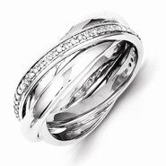 Sterling Silver Diamond Wedding Band