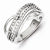 Sterling Silver Diamond Wavy Ring