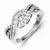 Sterling Silver Diamond Baguette Swirl Ring