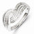 Sterling Silver Diamond Multi Lined Twist Design Ring