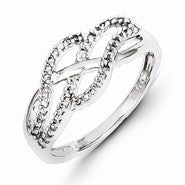 Sterling Silver Diamond Wave Ring