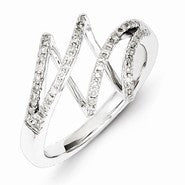 Sterling Silver Fancy Twist Diamond Ring