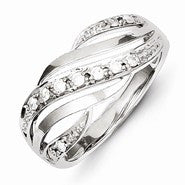 Sterling Silver Diamond Wave Ring