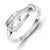 Sterling Silver w/Rhodium Plated Diamond Buckle Ring