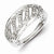 Sterling Silver Design with Side Design Diamond Ring